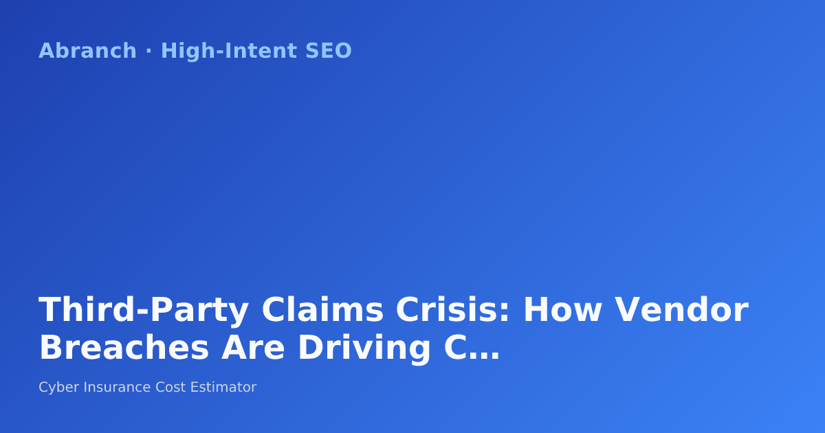 Third-Party Claims Crisis: How Vendor Breaches Are Driving Cyber Insurance Loss Ratios to Record Highs in 2026
